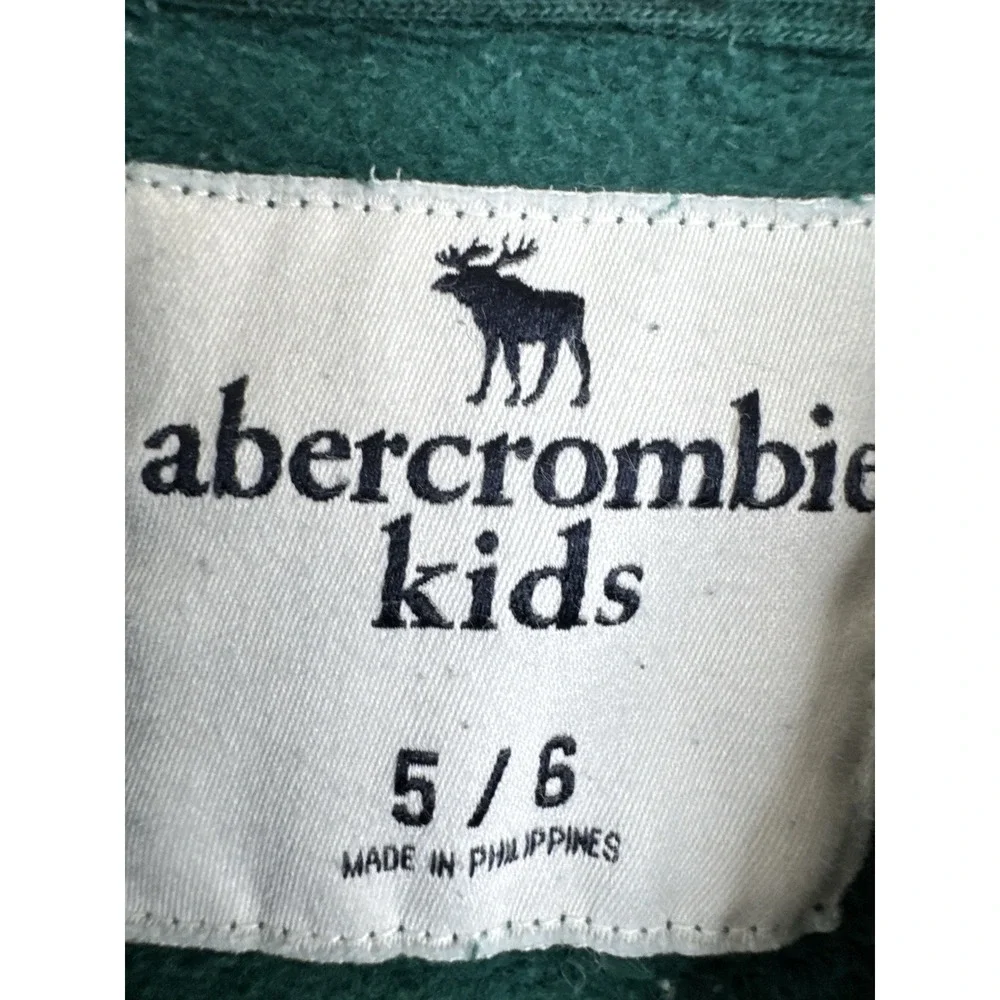 Abercrombie Kids‎ Zip Up Hoodie 5/6 Boys Girls Green Tie Dye Patch Logo Outdoor